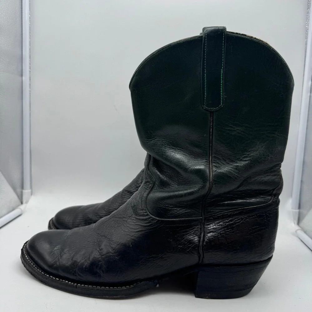 Anderson Bean Boot Company Mens Black Leather Cowboy Boots Style 3213A Size 4120 - Picture 3 of 7